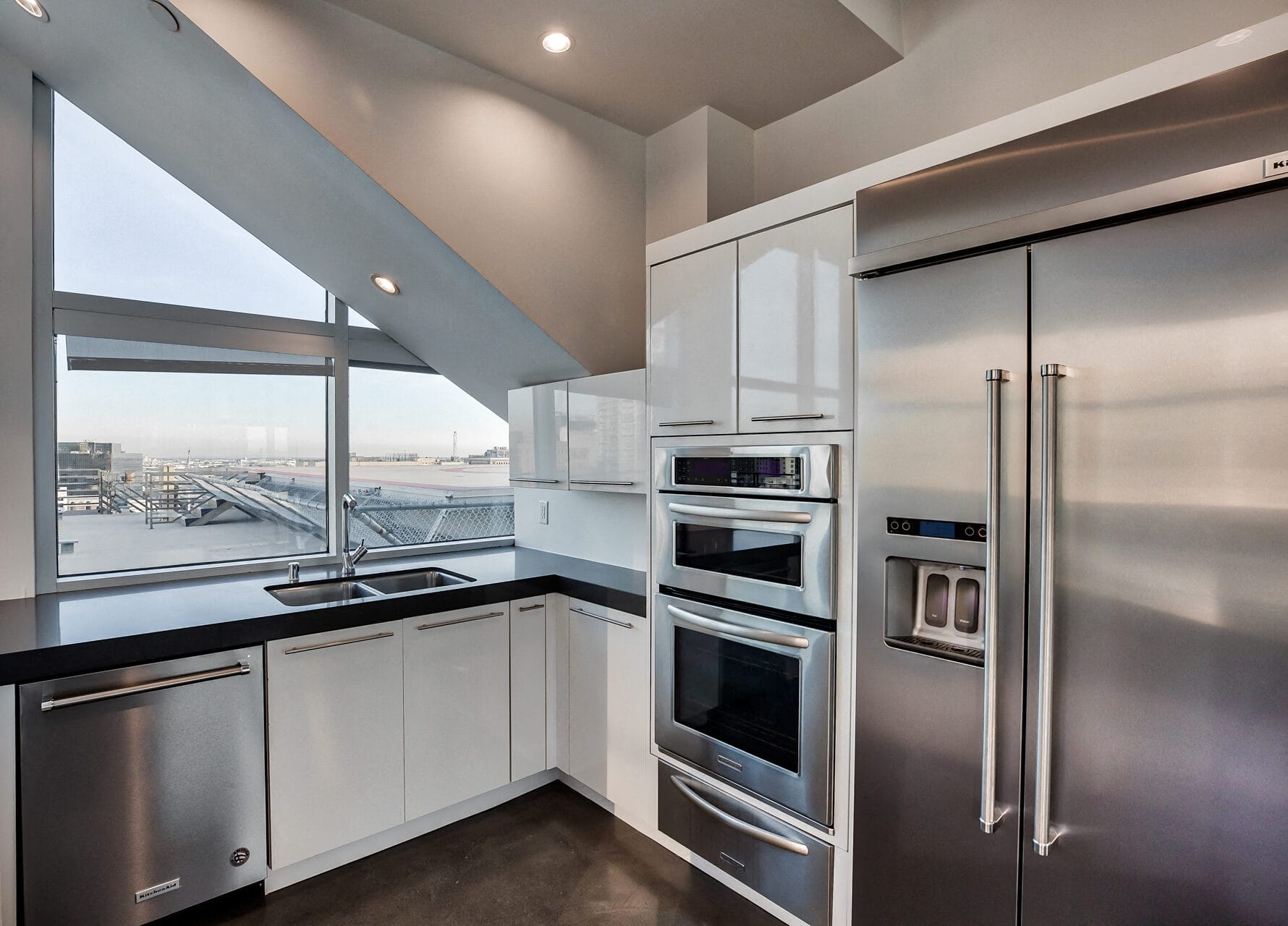 Stainless steel appliances at Renaissance Tower, 501 W. Olympic Boulevard, CA
